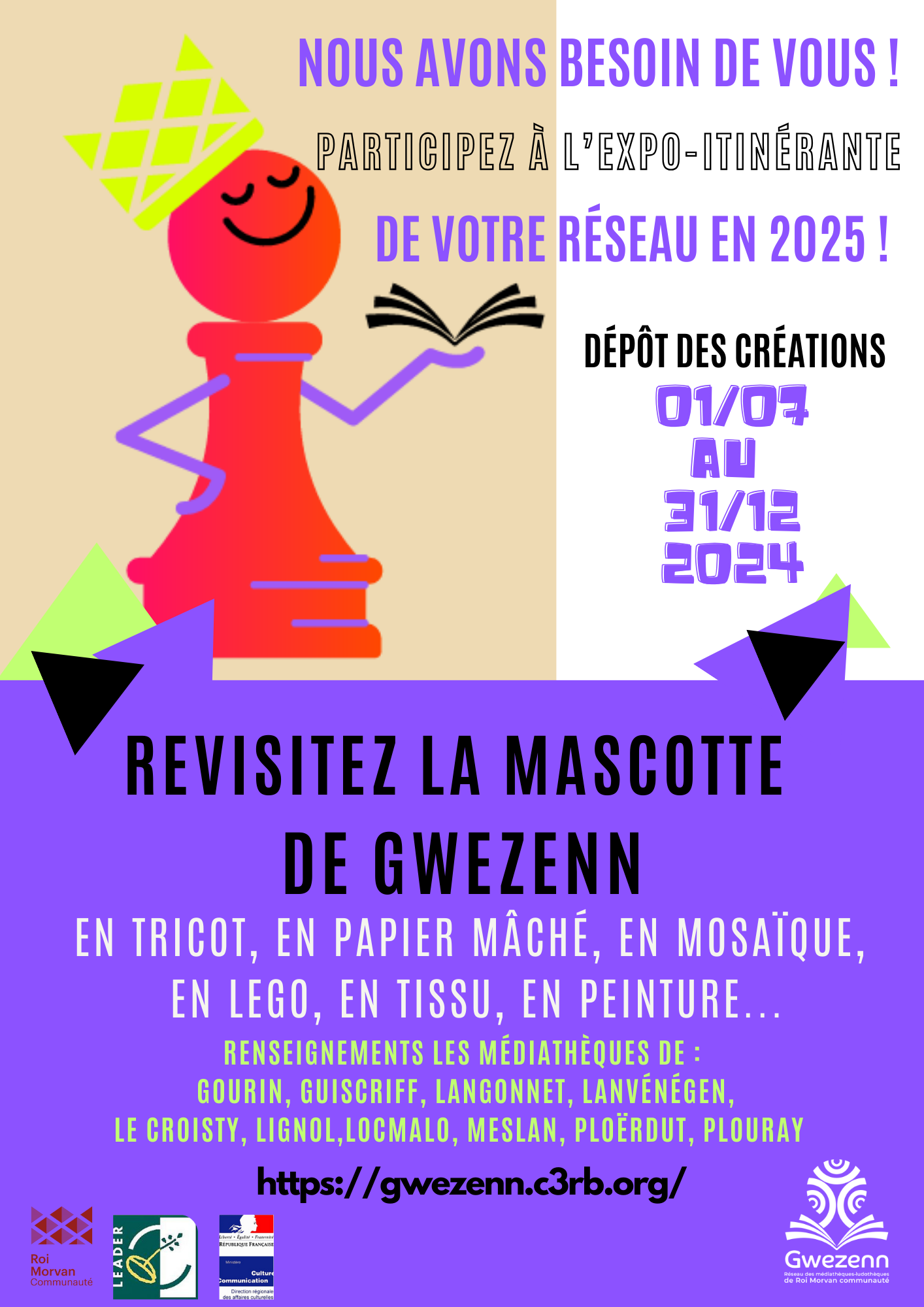 affiche créations mascotte réseau gwezenn